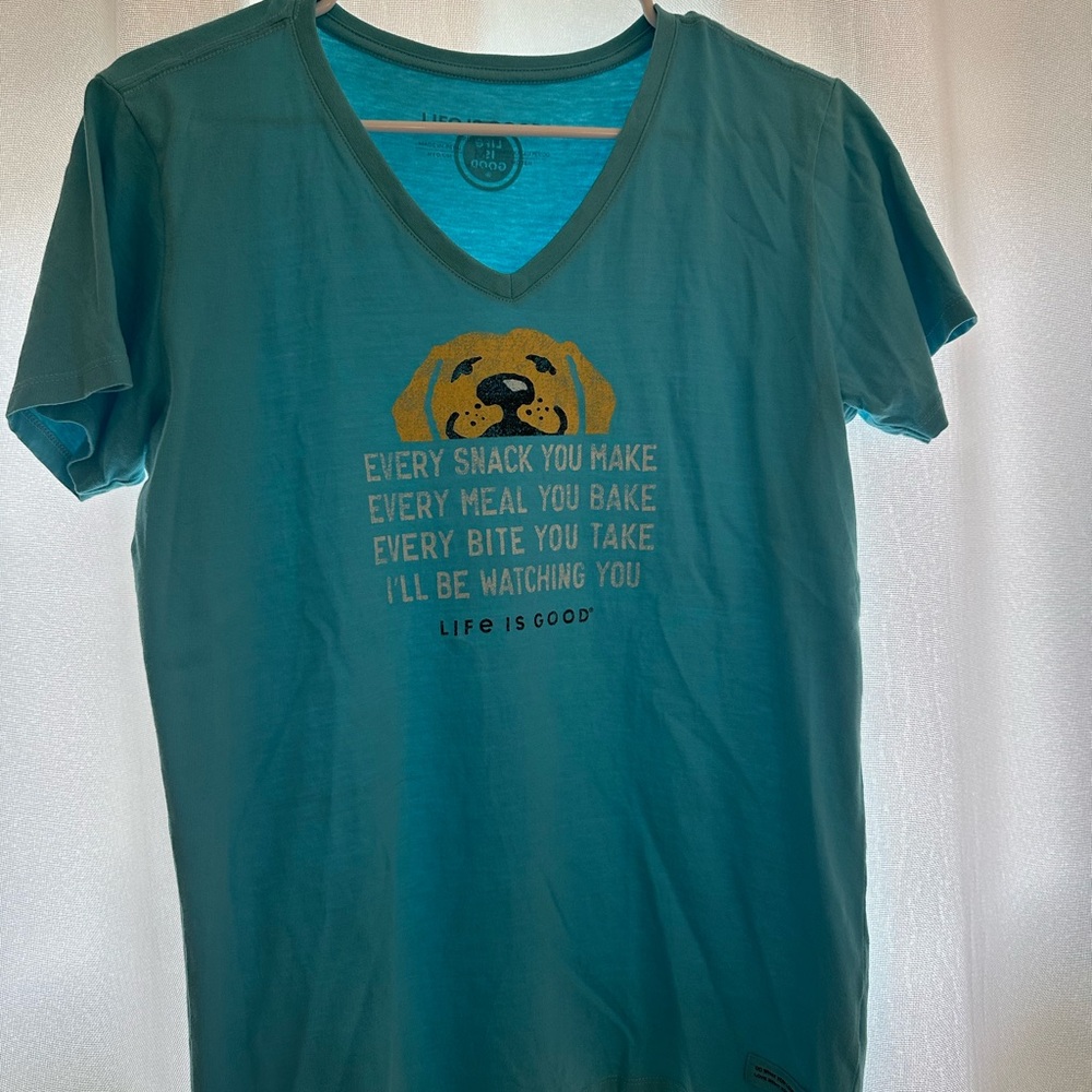 Life is Good Dog Graphic T-Shirt - Blue